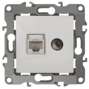 Розетка с/п RJ45+TV (мех)  белый  IP20 12-3110-01  Эра12