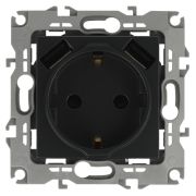Розетка с/п 1м (мех) с/з с 2xUSB антрацит  IP20 12-4109-05  Эра12