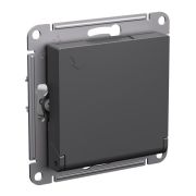 Розетка с/п 1м с з/к со штор., с крышкой  16А Базальт  (мех) AtlasDesign | ATN001446 | SE