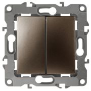Выключатель с/п 2кл (мех) бронза IP20 12-1104-13  ЭРА12