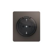 Розетка  с/п 1м с з/к со шторками с крышкой 16А Титан ROUND KR-78-0702-2  KRANZ