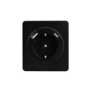 Розетка  с/п 1м с з/к с з/ш 16А с USB A+C быстрой зарядки 5В/3А Оникс ROUND KR-78-0704-3  KRANZ