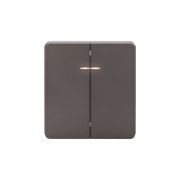 Выключатель  с/п 2кл с подсветкой Титан ROUND KR-78-0714-2  KRANZ