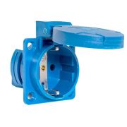 Розетка панельная 112 скрытая с крышкой 2Р+PЕ 16А 220В IP44 EKF