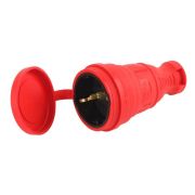 Розетка каучуковая переносная 1м красная с защитной крышкой 16A IP44 R8-RED-IP44 ЭРА