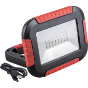 Фонарь-прожектор аккум.LED 10W, 6400К 120°, IP44, с ручкой  корп. пласт/резина, цв. черно-красный, 160х125мм TL911 FERON