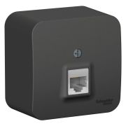 Розетка о/п 1м комп. RJ45  кат.5e, с изол.пл. «BLANCA» антрацит,  BLNIA045006  SE