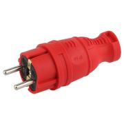 Вилка каучуковая прямая красная с/з 16A IP44 V8-RED-IP44 ЭРА