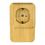 Розетка о/п 1м евро WESSEN «ПРИМА» с изол.пл., н/пл «Сосна» RA16-003-2I-7I