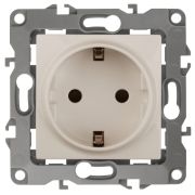 Розетка с/п 1м (мех) с/з слоновая кость, со шторками IP20 12-2102-02 Эра12
