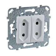 Розетка с/п 2модуля без з/к бел «Unica» MGU5.3131.18ZD(Schneider Electric)
