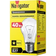 Лампа ЛОН  40 Вт E27 Navigator  NI-А(груша) CL 94325