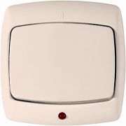 Выключатель с/п 1кл WESSEN «Рондо» сл. кость с подсветкой S16-066-SI