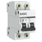 Автоматический выключатель ВА 47-29,  2P  10А (C) 4,5kA  BASIC  EKF