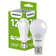Лампа LED  12Вт A60 груша 4000К E27 230В GENERICA