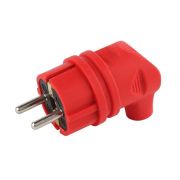 Вилка каучуковая угловая красная с/з 16A IP44 V9-RED-IP44 ЭРА