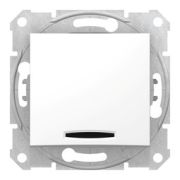 Выключатель с/п 1кл (мех)  перекрестный с подсв.(син.)  бел. «Sedna»SDN0501121 (Schneider Electric)