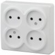 Розетка  о/п  4мх2P  б/з  белый IP20 11-2210-01 Эра Эксперт Б0020706