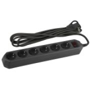 Сетевой фильтр  5м 6 мест с/з с выкл. черный (USF-6es-5m-B) ЭРА