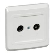 Розетка с/п телевизионная «Этюд» бел. TV/FM 2dB  TVC-001b  SE