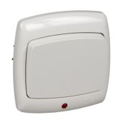 Переключатель с/п 1кл с подсв. WESSEN «Рондо» бел  S66-004-BI