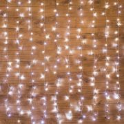 Гирлянда «LED-дождь» 1,5x1 м свечение с динамикой прозр.провод, белые диоды  220V 235-025