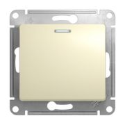 Кнопка нажимная с/п  с подсв. мех. беж. «Glossa»  GSL000217  SE
