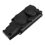 Колодка (розетка) каучуковая 2м черная с защитными крышками 16А 2P+PE 230V IP44 PROconnect 111-112-4