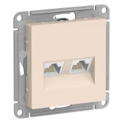 Розетка  с/п  RJ45+RJ45,комп. кат.5E, (мех) бежевый AtlasDesign ATN000285  SE