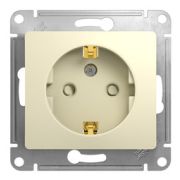 Розетка  с/п 1м с/з ,со штор. (мех)  беж. «Glossa»  GSL000245  SE