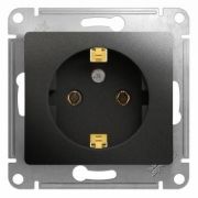 Розетка  с/п  1м  с з/к  мех.  АНТРАЦИТ  Glossa GSL000743  SE