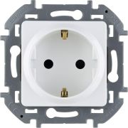 Розетка 1м (мех) евро белый со шторками INSPIRIA Legrand 673730