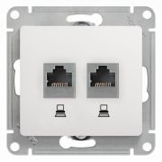 Розетка с/п компьютерная (мех-зм) RJ45+RJ45,кат.5E, «GLOSSA» БЕЛЫЙ, GSL000185KK SE
