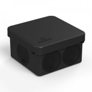 Коробка распаячная о/п  70х70х40мм для прямого монтажа IP66 черная двухкомпонентная безгалогенная (HF) | 60-0200-9005 | Промрукав