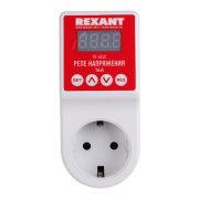 Розетка с реле напряжения «вилка-розетка» c дисплеем 16А REXANT 10-6040