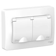Розетка с/п 2м с/з белый со шторками с крышкой IP44 16А BLANCA | BLNRS441121 | SE