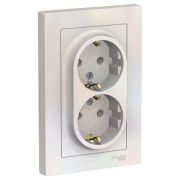 Розетка  с/п  2м с з/к в сборе 16А, жемчуг AtlasDesign ATN000424   SE