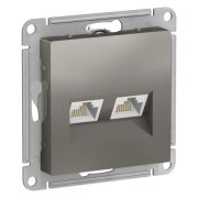 Розетка  с/п компьютерная RJ45+RJ45, кат. 5Е, мех. сталь  AtlasDesign ATN000985  SE