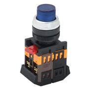 Кнопка  ABLFP-22 с подсветкой синяя 1з+1р ИЭК