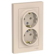 Розетка  с/п  2м с з/к  в сборе , 16А, бежевый  AtlasDesign  ATN000224 SE