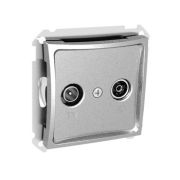 Розетка с/п телевизионная проходная «Дуэт» серебр. TV/ R11dB  (Schneider Electric)