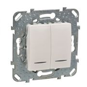 Выключатель с/п 2кл переключатель с инд. (мех) крем «Unica» (Schneider Electric)