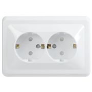 Розетка с/п 2м с з/к белый c з/ш 16А (РСш12-3-ВБ) ВЕГА ИЭК