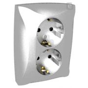 Розетка с/п 2м  «Дуэт»с з/к серебр. WDE000324 (Schneider Electric)