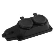 Колодка (розетка) каучуковая 2м черная с защитными крышками 16A IP44 K-2e-B-IP44 ЭРА