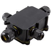 Коробка распределительная водонепроницаемая 140х100х36мм IP68 черный (4 ввода) LD524 STEKKER 49122