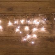 Гирлянда «Айсикл» (бахрома) LED 1,8x0,5м прозр.провод, 220В, диоды БЕЛЫЕ, IP20 255-015