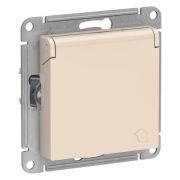 Розетка  с/п  1м с з/к со штор. с крыш., 16А, IP20, мех, бежевый AtlasDesign ATN000246 SE