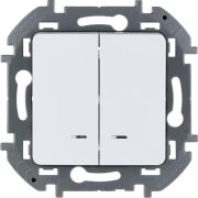 Выключатель 2кл (мех) белый с подсветкой INSPIRIA Legrand 673630