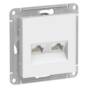 Розетка  с/п  1м  комп.  двойная  RJ45+RJ45 кат 5е  (мех) белый  AtlasDesign ATN000185  SE
